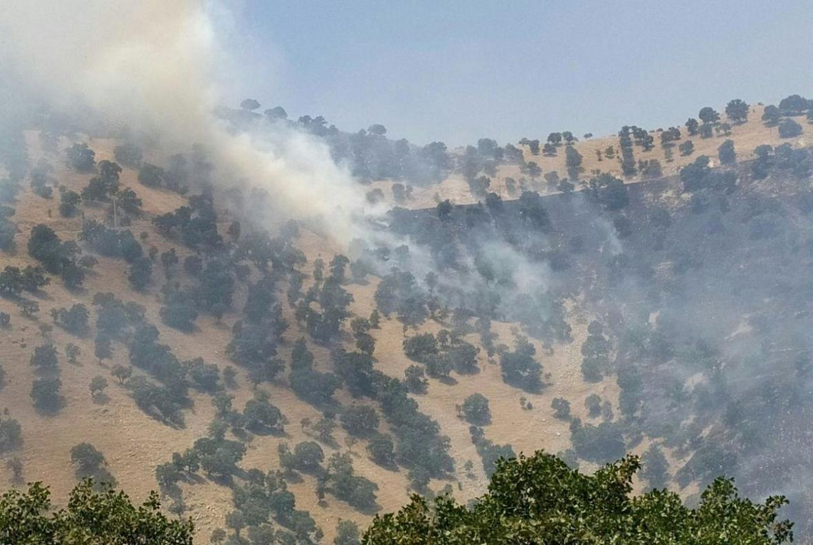 مهار آتش سوزی منطقه حفاظت شده بوزین مرخیل پس از 8 روز